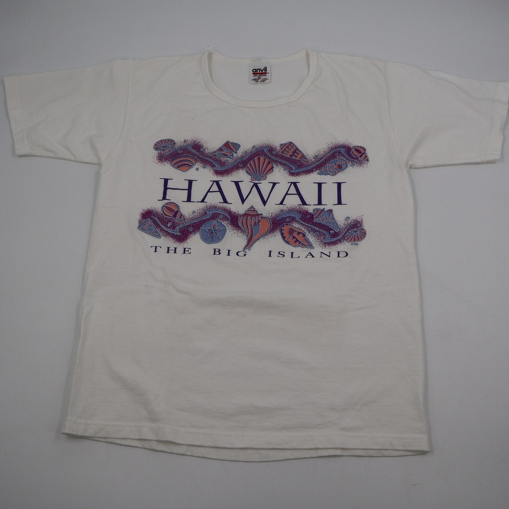 Anvil Hawaii The Big Island T-Shirt Womens Medium White Shell Graphic Vintage